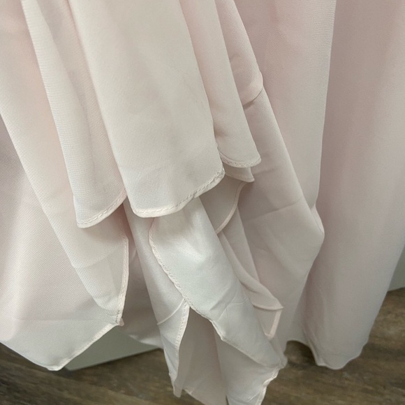 Azazie Size A4 Blush Pink long Sleeveless Gown $190 - Picture 11 of 16